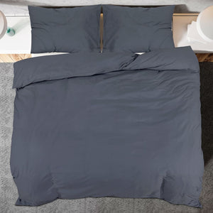 vidaXL Duvet Cover Set Anthracite 260x240 cm Lightweight Microfiber