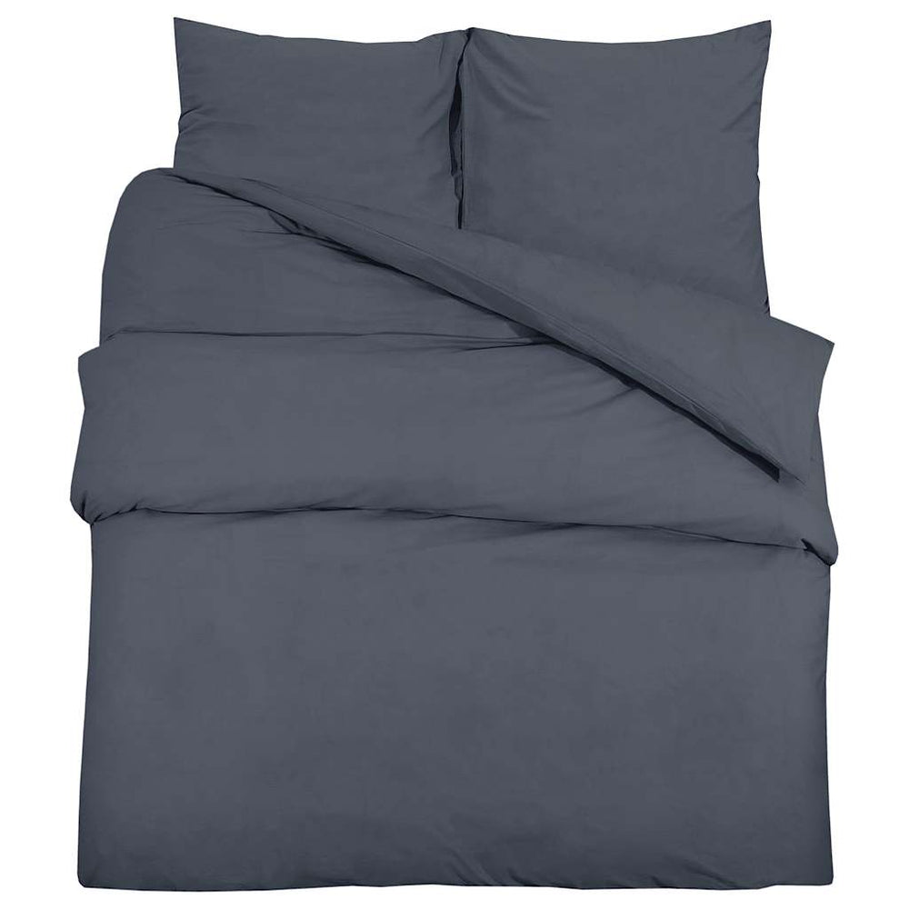 vidaXL Duvet Cover Set Anthracite 155x220 cm Lightweight Microfiber