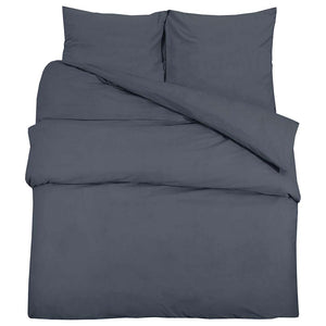 vidaXL Duvet Cover Set Anthracite 155x220 cm Lightweight Microfiber