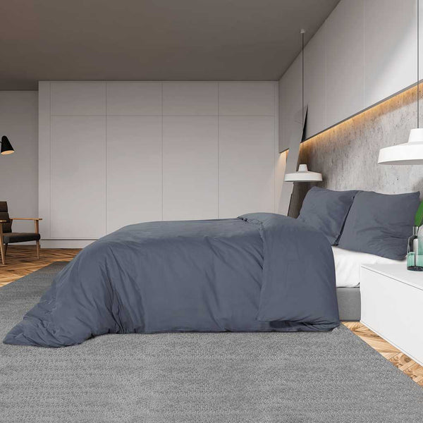 vidaXL Duvet Cover Set Anthracite 155x220 cm Lightweight Microfiber