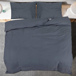 vidaXL Duvet Cover Set Anthracite 155x220 cm Lightweight Microfiber