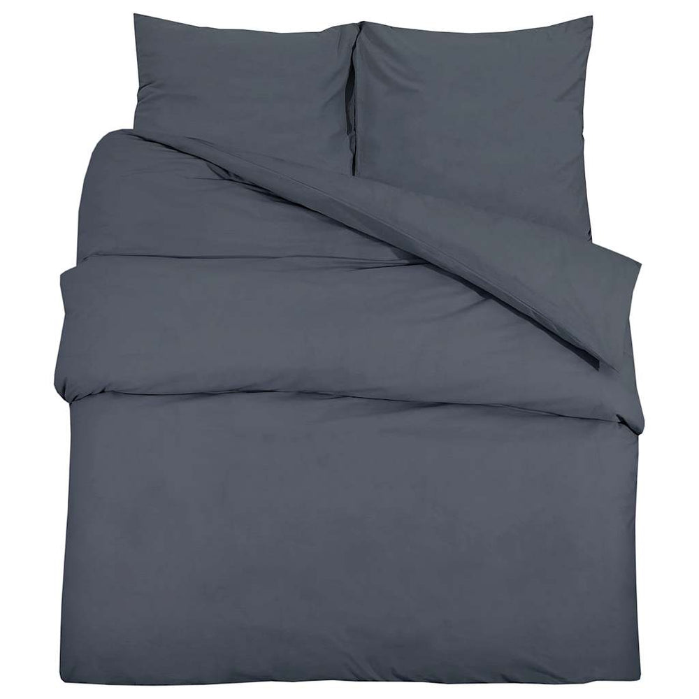 vidaXL Duvet Cover Set Anthracite 200x200 cm Lightweight Microfiber
