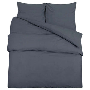 vidaXL Duvet Cover Set Anthracite 200x200 cm Lightweight Microfiber