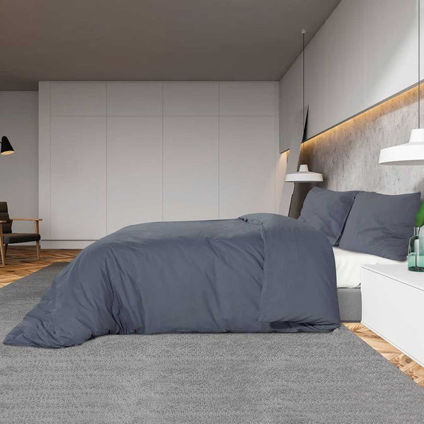 vidaXL Duvet Cover Set Anthracite 200x200 cm Lightweight Microfiber