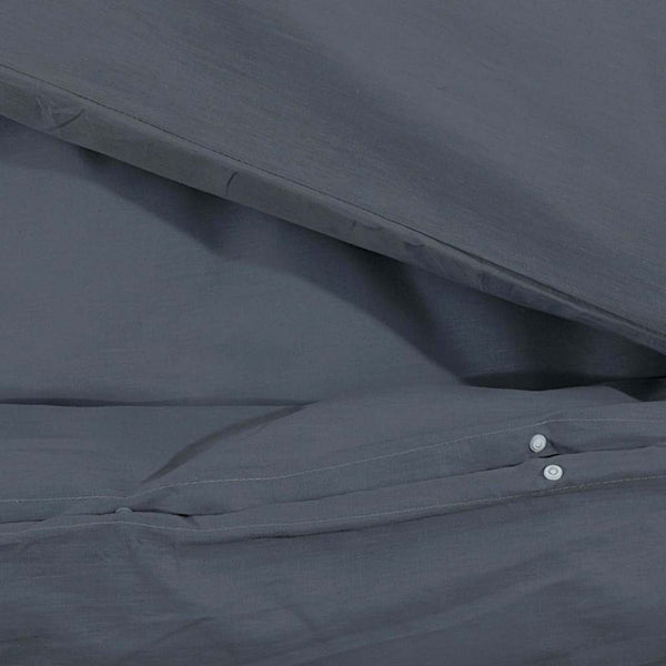 vidaXL Duvet Cover Set Anthracite 200x200 cm Lightweight Microfiber