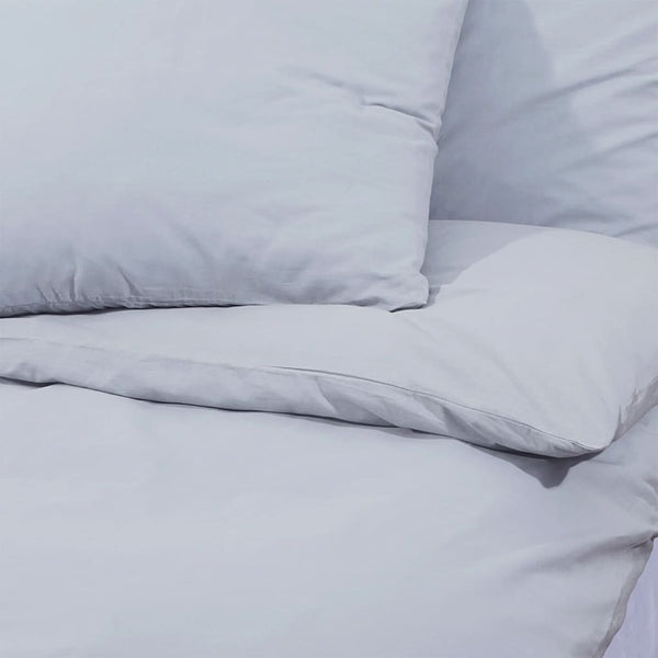 vidaXL Bedding Set Grey 200x200 cm Lightweight Microfiber