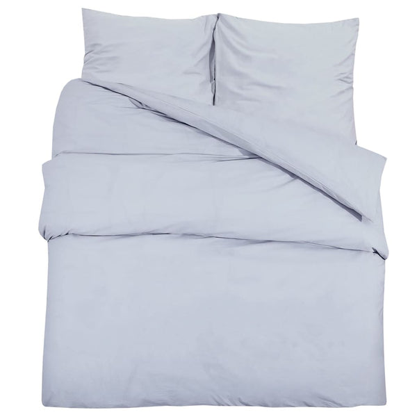 vidaXL Bedding Set Grey 140x200 cm Lightweight Microfiber