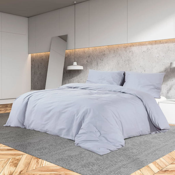 vidaXL Bedding Set Grey 140x200 cm Lightweight Microfiber