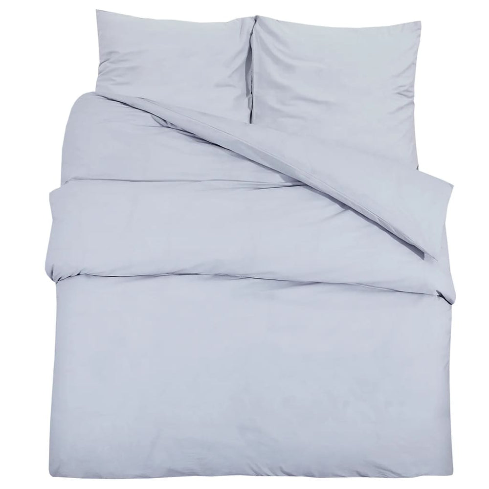 vidaXL Duvet Cover Set Grey 135x200 cm Lightweight Microfiber