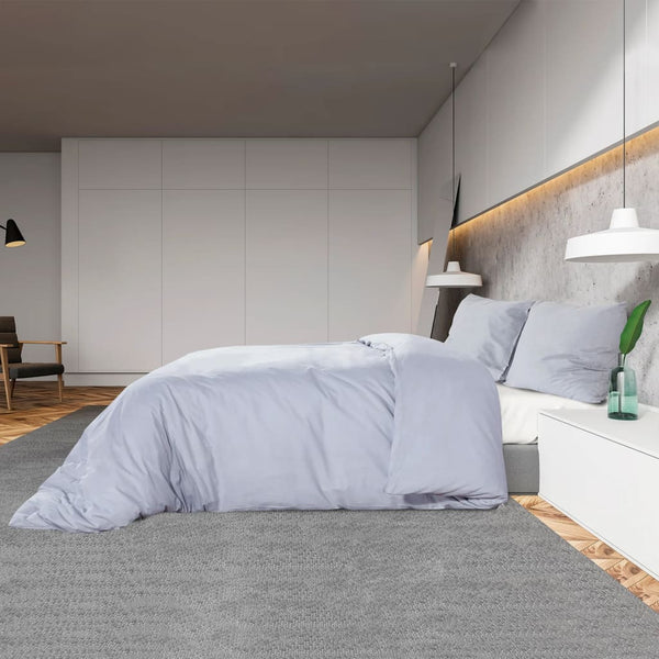 vidaXL Duvet Cover Set Grey 135x200 cm Lightweight Microfiber