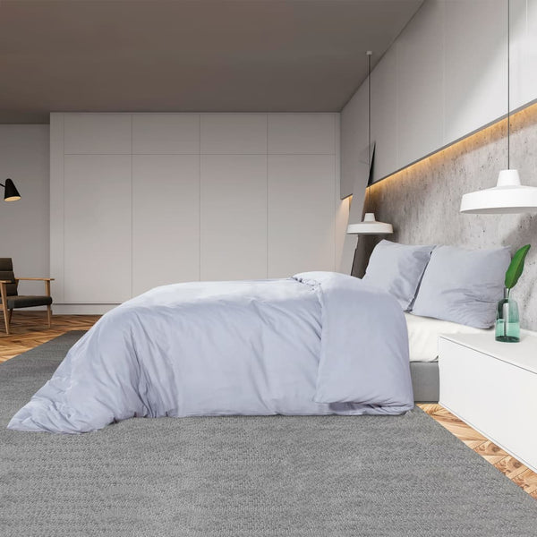 vidaXL Bedding Set Grey 155x220 cm Lightweight Microfiber