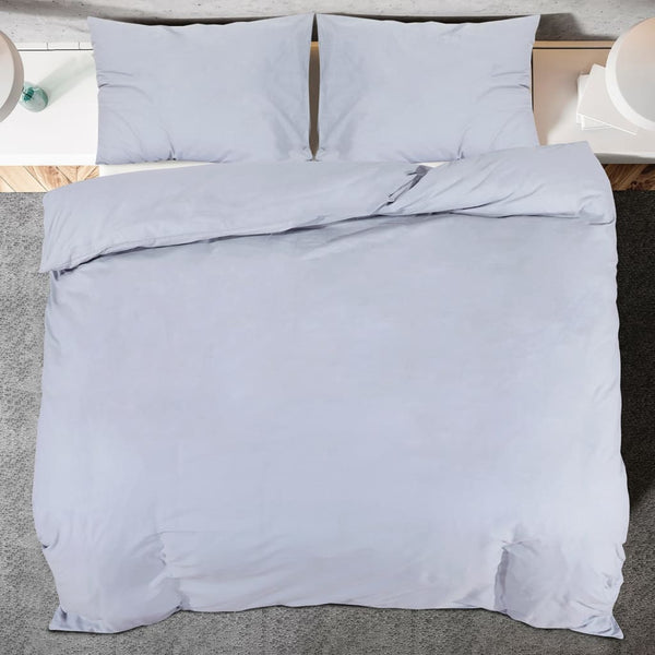 vidaXL Bedding Set Grey 200x200 cm Lightweight Microfiber
