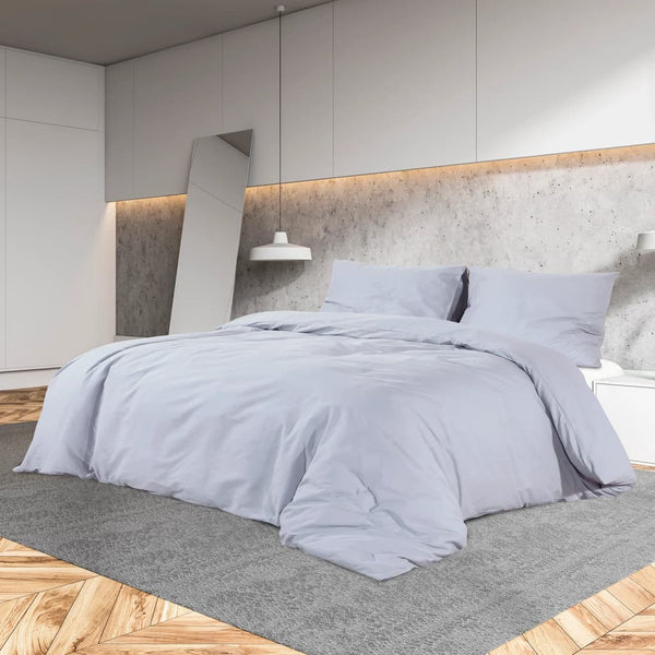 vidaXL Bedding Set Grey 200x200 cm Lightweight Microfiber