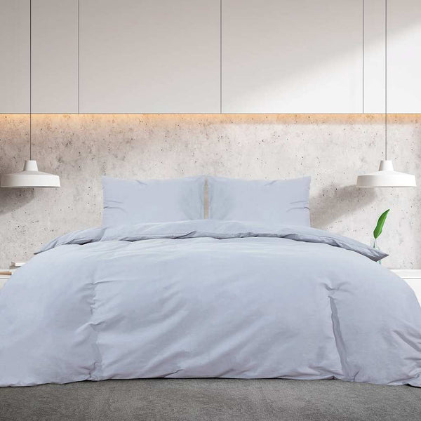 vidaXL Bed Linen Set Grey 200x220 cm Lightweight Microfiber
