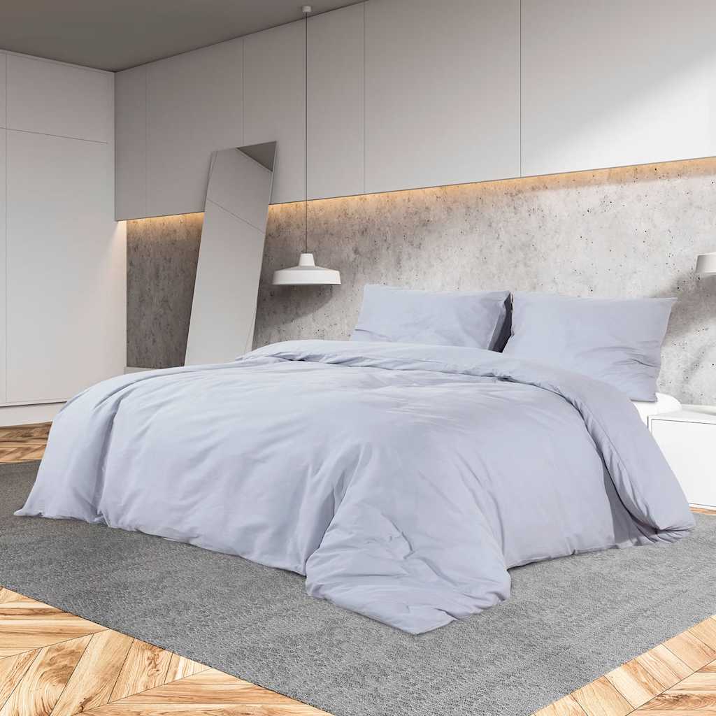 vidaXL Bed Linen Set Grey 200x220 cm Lightweight Microfiber