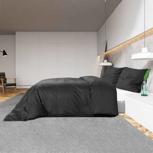 vidaXL Duvet Cover Set Black 140x200 cm Lightweight Microfiber