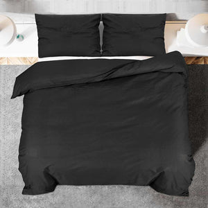vidaXL Duvet Cover Set Black 140x200 cm Lightweight Microfiber