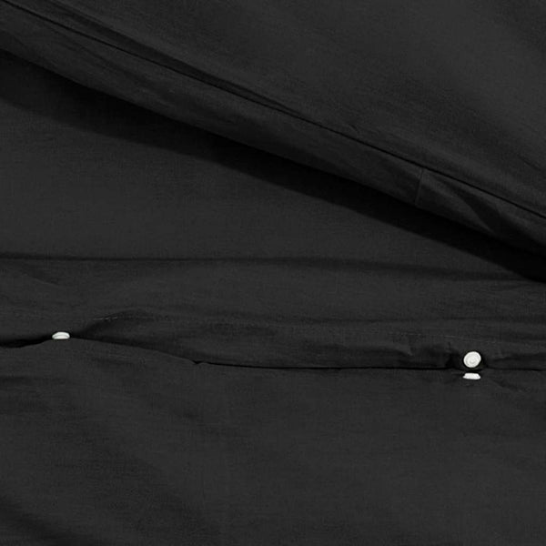 vidaXL Duvet Cover Set Black 140x200 cm Lightweight Microfiber