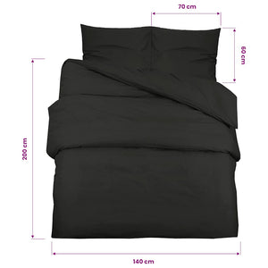 vidaXL Duvet Cover Set Black 140x200 cm Lightweight Microfiber