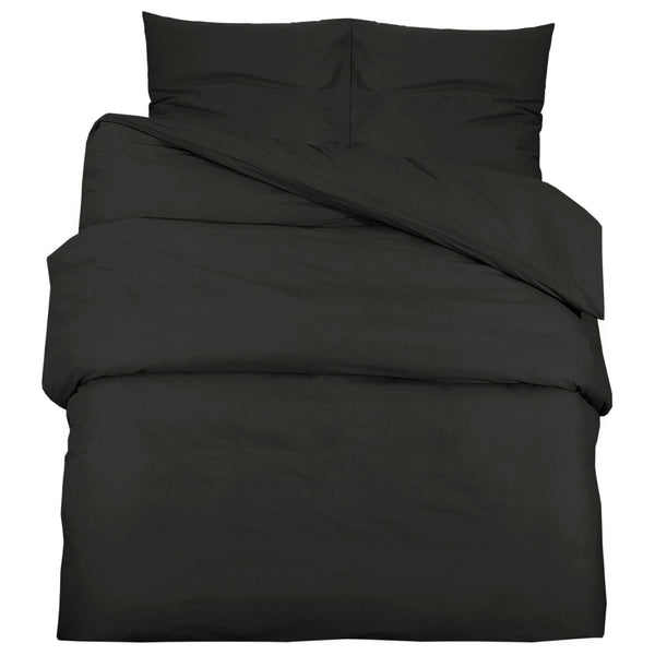 vidaXL Bedding Set Black 200x200 cm Lightweight Microfiber