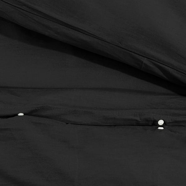 vidaXL Bedding Set Black 200x200 cm Lightweight Microfiber