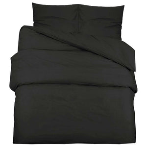 vidaXL Bed Linen Set Black 240x220 cm Lightweight Microfiber