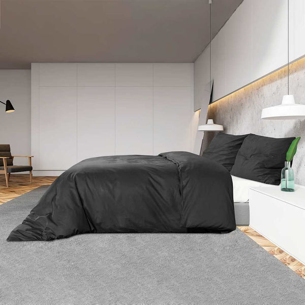 vidaXL Bed Linen Set Black 240x220 cm Lightweight Microfiber