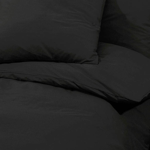 vidaXL Bed Linen Set Black 240x220 cm Lightweight Microfiber