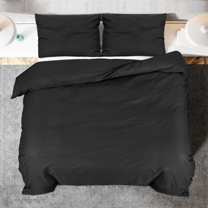vidaXL Duvet Cover Set Black 140x200 cm Lightweight Microfiber