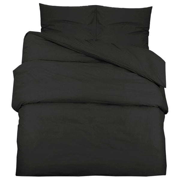 vidaXL Duvet Cover Set Black 220x240 cm Lightweight Microfiber