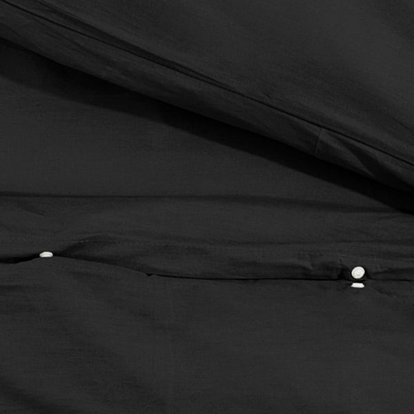 vidaXL Bed Linen Set Black 135x200 cm Lightweight Microfiber