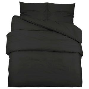 vidaXL Bed Linen Set Black 135x200 cm Lightweight Microfiber