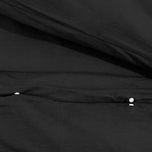 vidaXL Bed Linen Set Black 155x220 cm Lightweight Microfiber