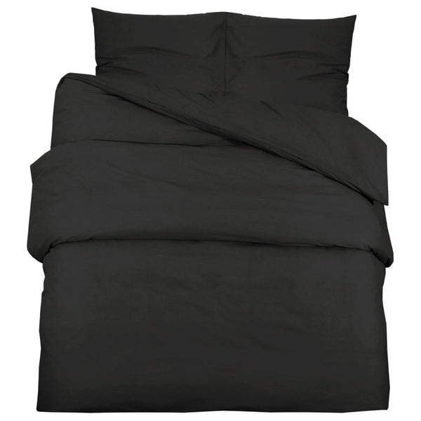 vidaXL Bedding Set Black 200x220 cm Lightweight Microfiber