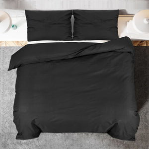 vidaXL Bedding Set Black 200x220 cm Lightweight Microfiber