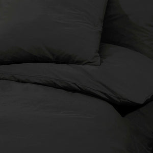 vidaXL Bedding Set Black 200x220 cm Lightweight Microfiber