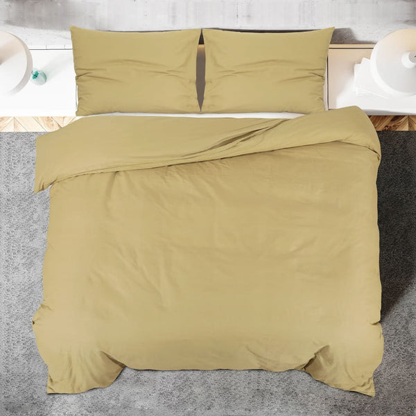 vidaXL Duvet Cover Set Taupe 240x220 cm Lightweight Microfiber