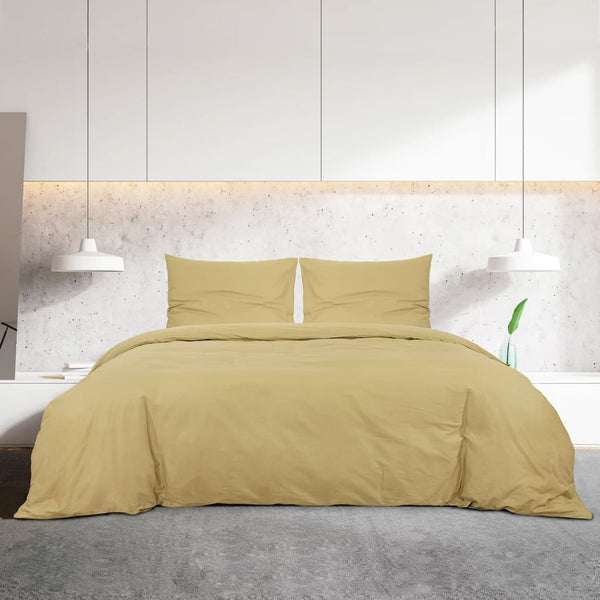 vidaXL Bed Linen Set Taupe 260x240 cm Lightweight Microfiber