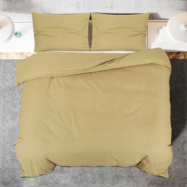 vidaXL Bedding Set Taupe 200x200 cm Lightweight Microfiber