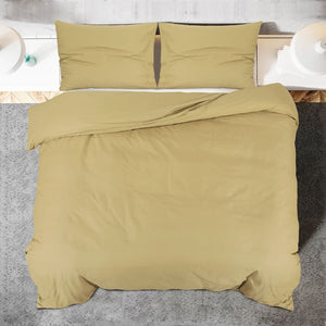 vidaXL Bed Linen Set Taupe 200x220 cm Lightweight Microfiber