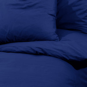 vidaXL Duvet Cover Set Navy Blue 140x200 cm Lightweight Microfiber