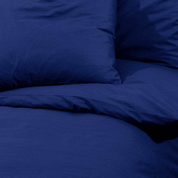 vidaXL Duvet Cover Set Navy Blue 140x200 cm Lightweight Microfiber