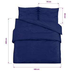 vidaXL Duvet Cover Set Navy Blue 140x200 cm Lightweight Microfiber