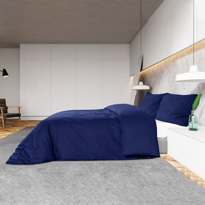 vidaXL Duvet Cover Set Navy Blue 200x200 cm Lightweight Microfiber