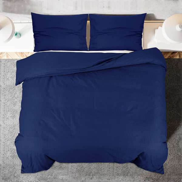 vidaXL Duvet Cover Set Navy Blue 200x200 cm Lightweight Microfiber