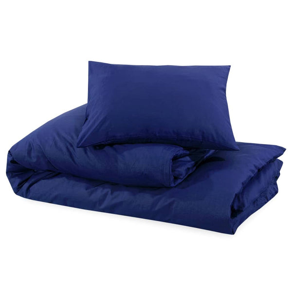 vidaXL Duvet Cover Set Navy Blue 140x200 cm Lightweight Microfiber