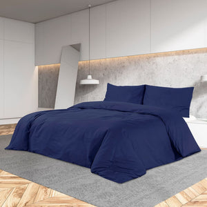 vidaXL Duvet Cover Set Navy Blue 140x200 cm Lightweight Microfiber