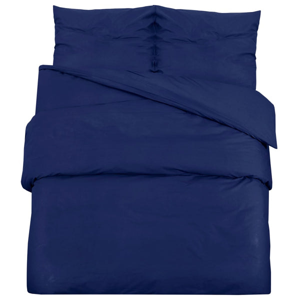 vidaXL Bedding Set Navy Blue 220x240 cm Lightweight Microfiber