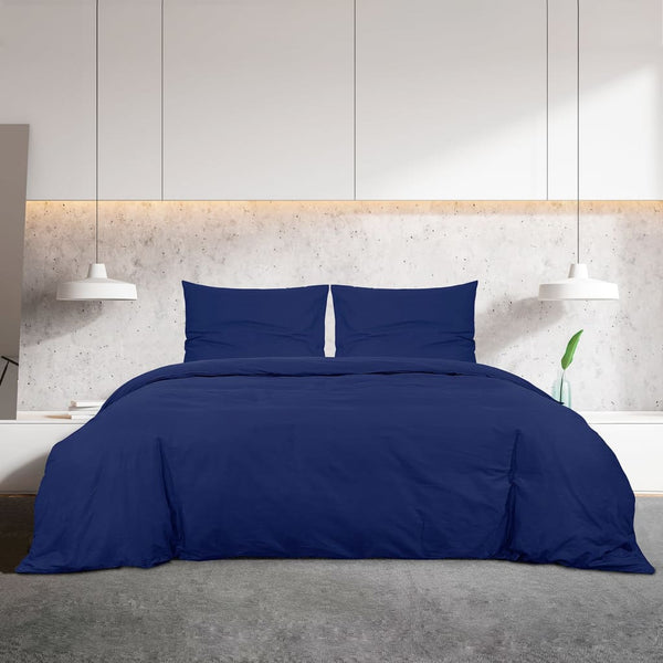 vidaXL Bedding Set Navy Blue 220x240 cm Lightweight Microfiber