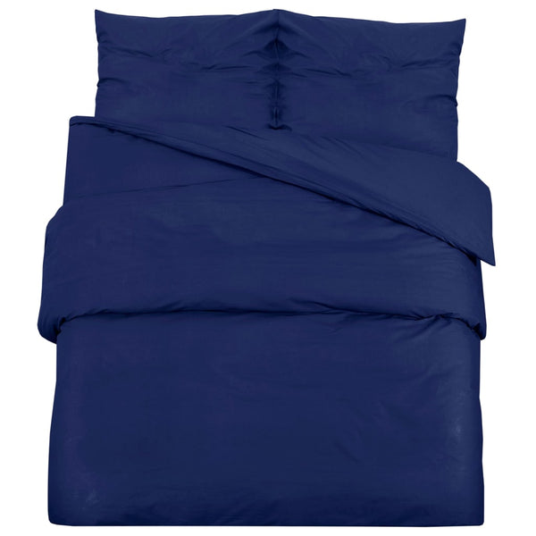 vidaXL Duvet Cover Set Navy Blue 135x200 cm Lightweight Microfiber